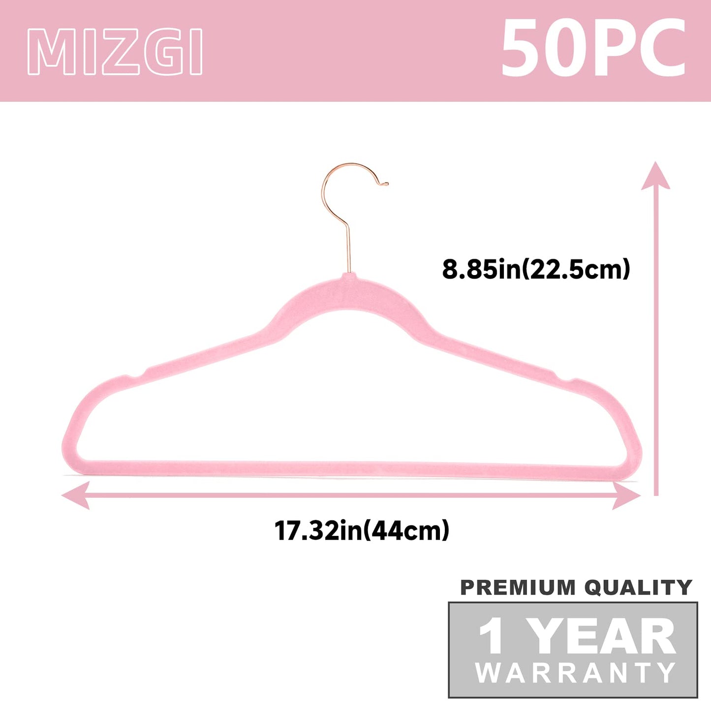 MIZGI Premium-Kleiderbügel aus Samt (30er-Pack), strapazierfähig, rutschfest, schwarze Kleiderbügel aus Samt, Haken aus Kupfer/Roségold, platzsparende Kleiderbügel (schwarz) 