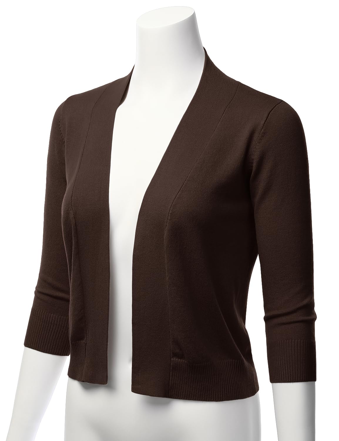 LALABEE Cardigan boléro court classique à manches 3/4 pour femme ouvert sur le devant pour robes (S~XXL)