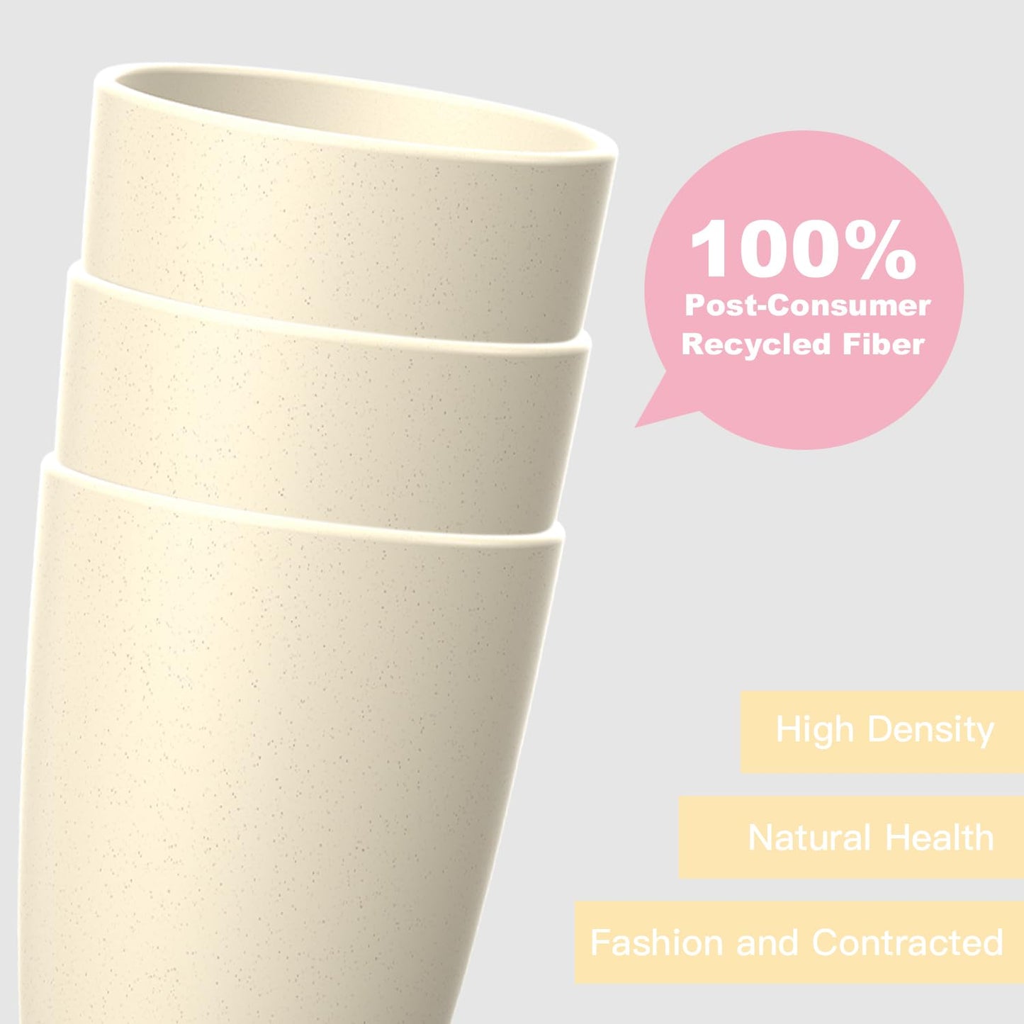 Homienly Wheat Straw Cups – Reusable, Unbreakable, Tumblers, Stackable & Dishwasher Safe