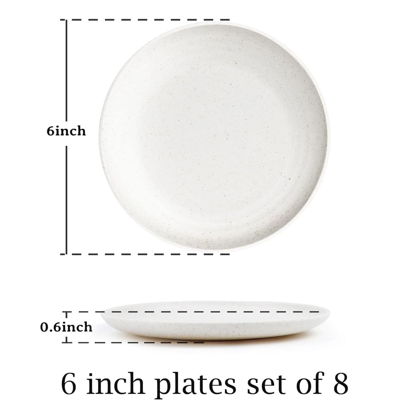 Homienly Wheat Straw Dinner Plates – Unbreakable set of 8