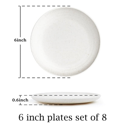 Homienly Wheat Straw Dinner Plates – Unbreakable set of 8