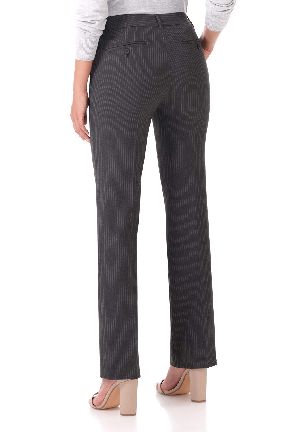 Rekucci Women's Smart Stretch Desk to Dinner Straight Leg Pant w/Zipper Closure