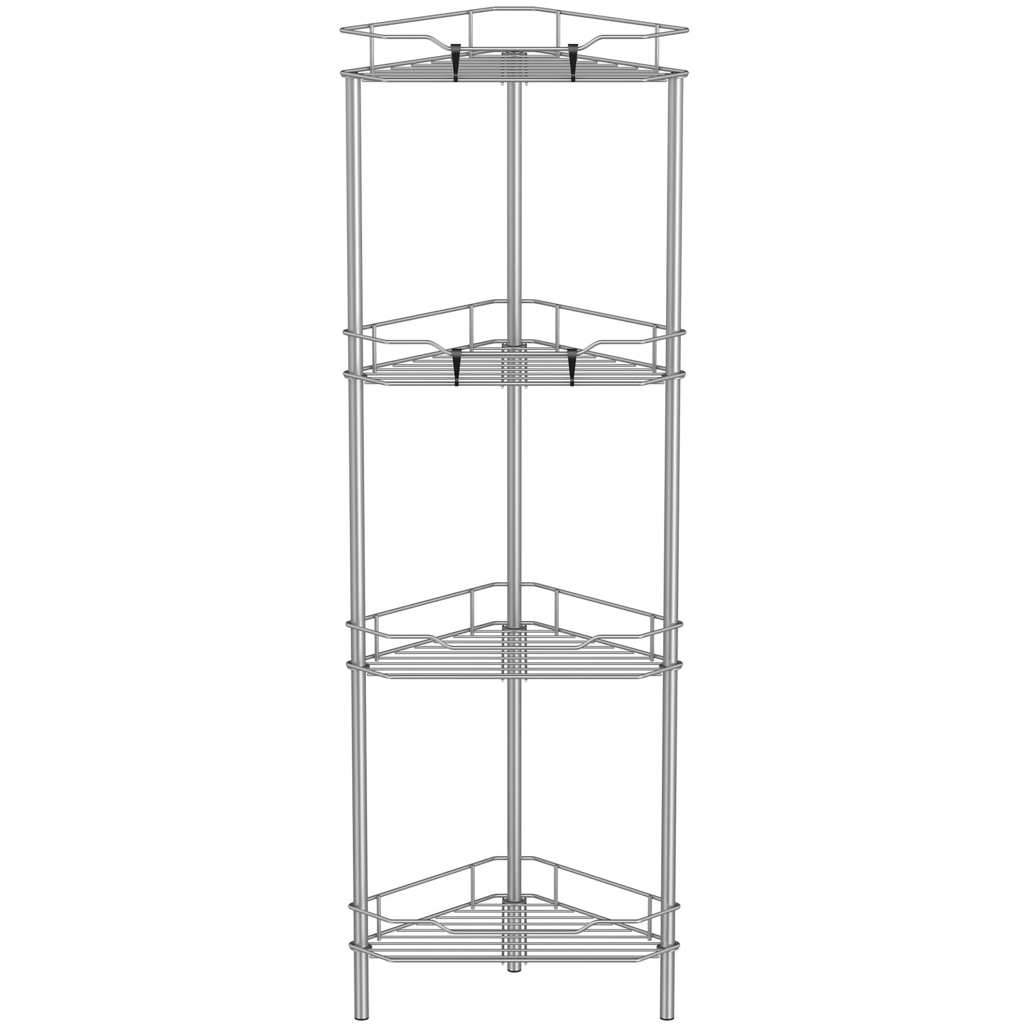 4 Tier Floor Standing Corner Shower Caddy Organizer Shelf with Hooks