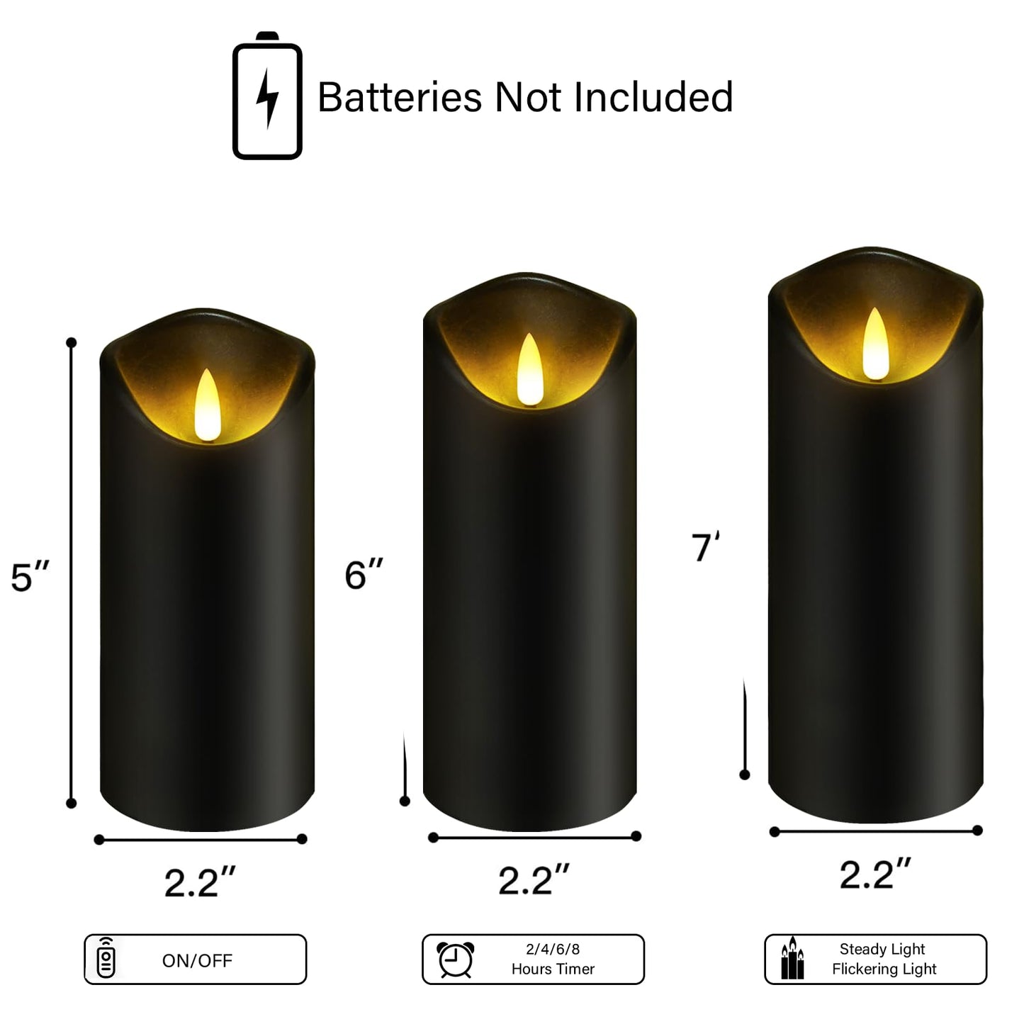 Flickering Flameless Candles Battery Operated with Remote and 2/4/6/8 H Timer Plexiglass Led Pillar Candles Pack of 9 (D2.3"xH 5"6"7")with Realistic Moving Wick Candles for Home Decor(White)