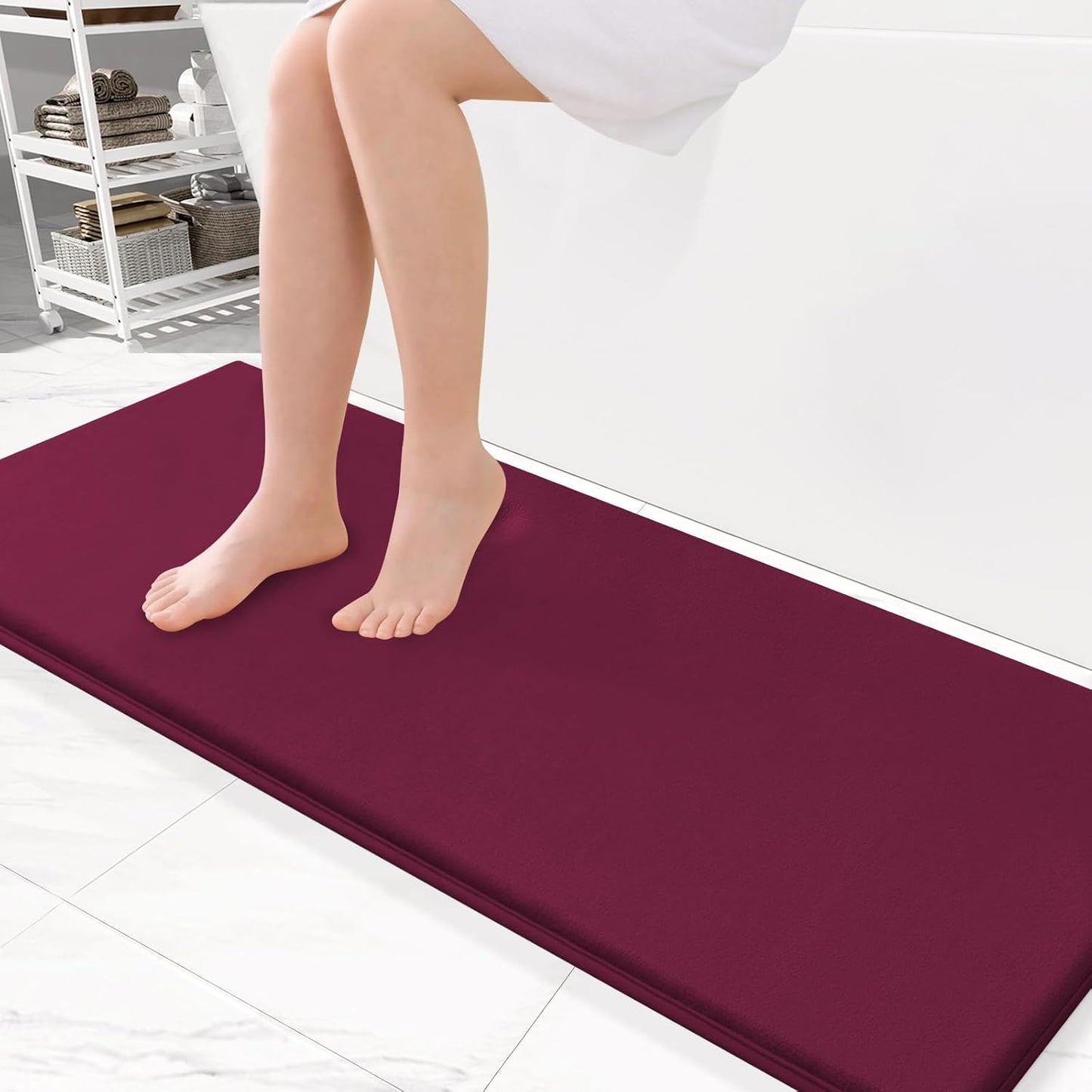 Smiry Memory Foam Bath Mat – Ultra Soft, Absorbent, Non-Slip Rug for Bathroom