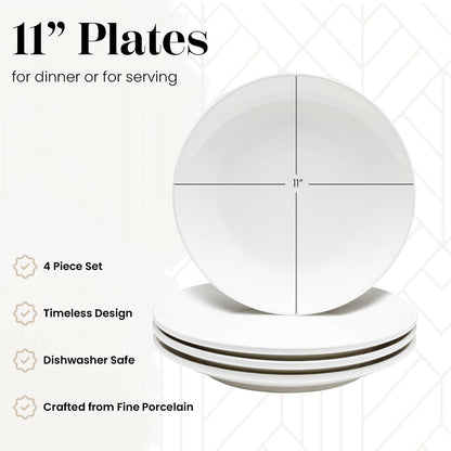 Vikko Ceramic Dinner Plates – Stackable White Plates