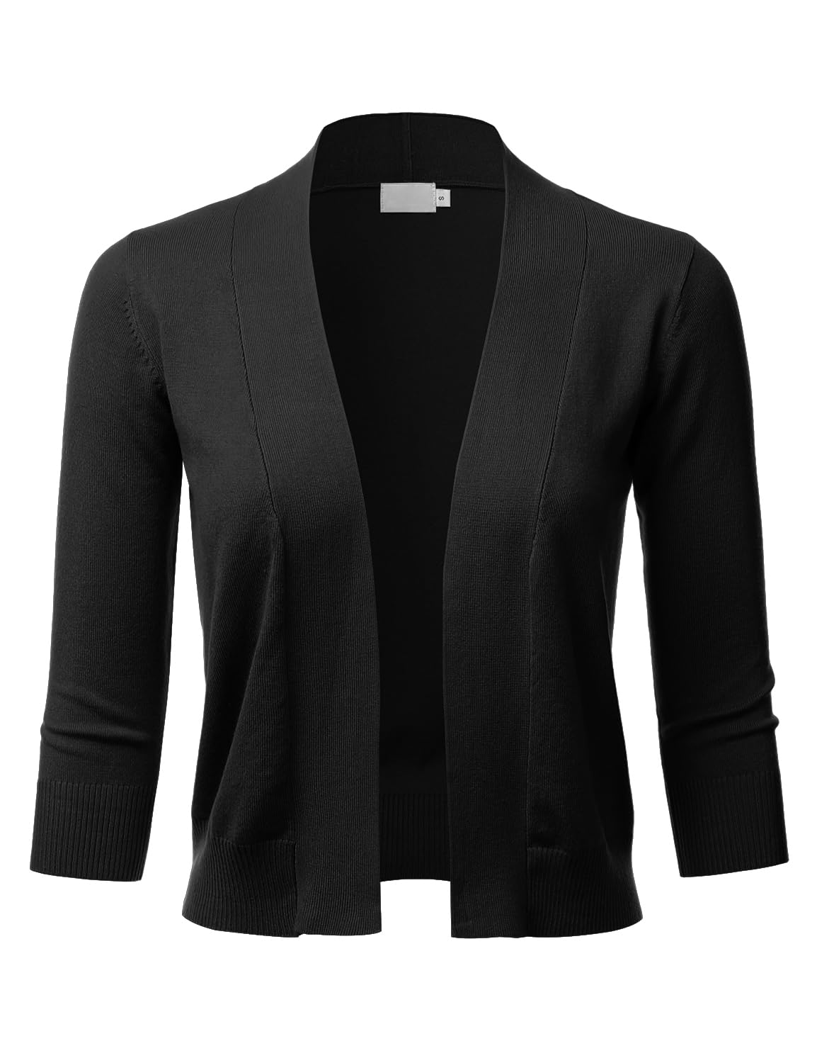 LALABEE Cardigan boléro court classique à manches 3/4 pour femme ouvert sur le devant pour robes (S~XXL)