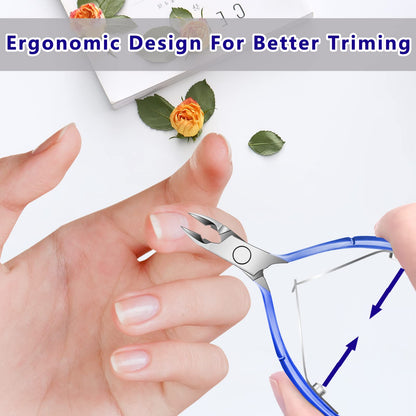 Cuticle Trimmer & Pusher – Professional Stainless Steel Manicure/Pedicure Tool for Nails