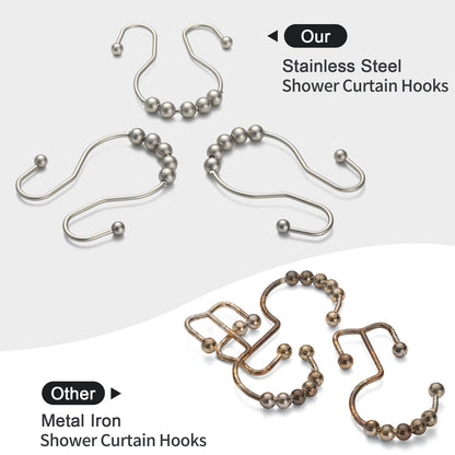 2-Pack Shower Curtain Hooks –12-Piece Each
