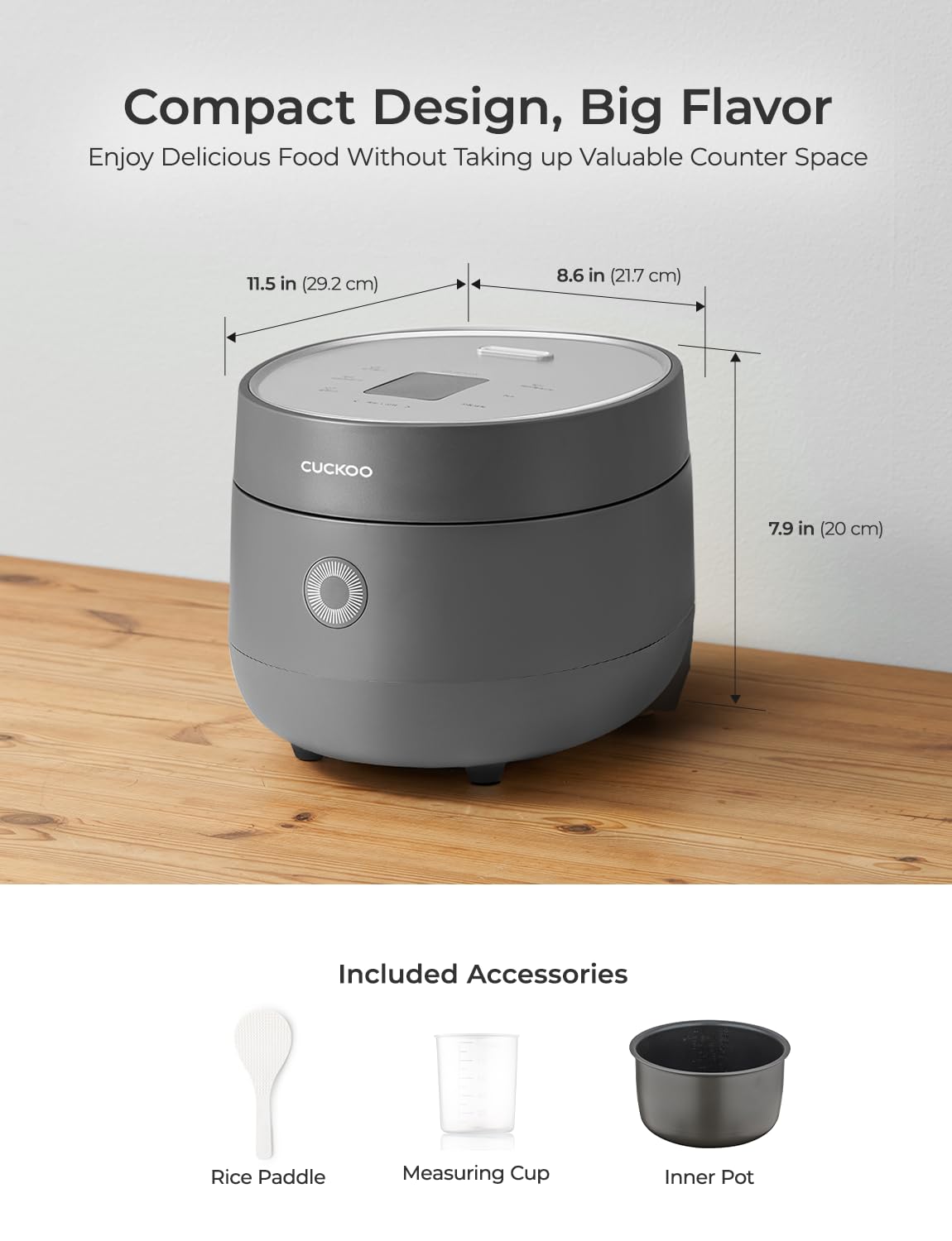 Rice Cooker 6 Cup Uncooked / 12 Cup Cooked, Fuzzy Logic, Delay Timer, Keep Warm, Steamer, Non-Stick Pot, Gray (CR-0675FG) – Gently Used