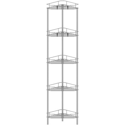 4 Tier Floor Standing Corner Shower Caddy Organizer Shelf with Hooks