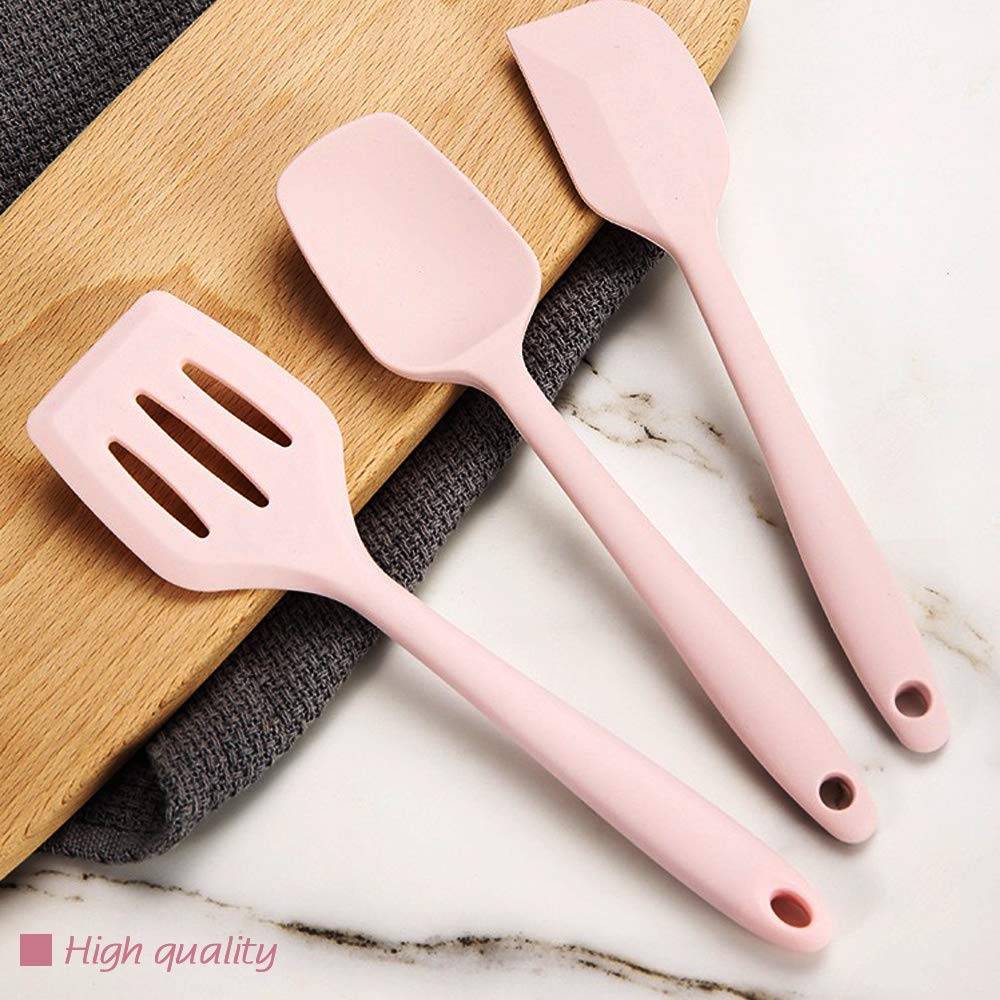 Mini ustensiles de cuisine en or rose et gris, ensemble de cinq petits outils de cuisine en silicone pour enfants, fouet, spatule, pince, cuillère et spatule à fentes pour la cuisine (fournitures de pâtisserie pour enfants) gris 