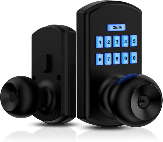 Keypad Smart Door Lock with Auto-Lock, Anti-Peeping Code & Backlit Keypad – Keyless Entry for Home or