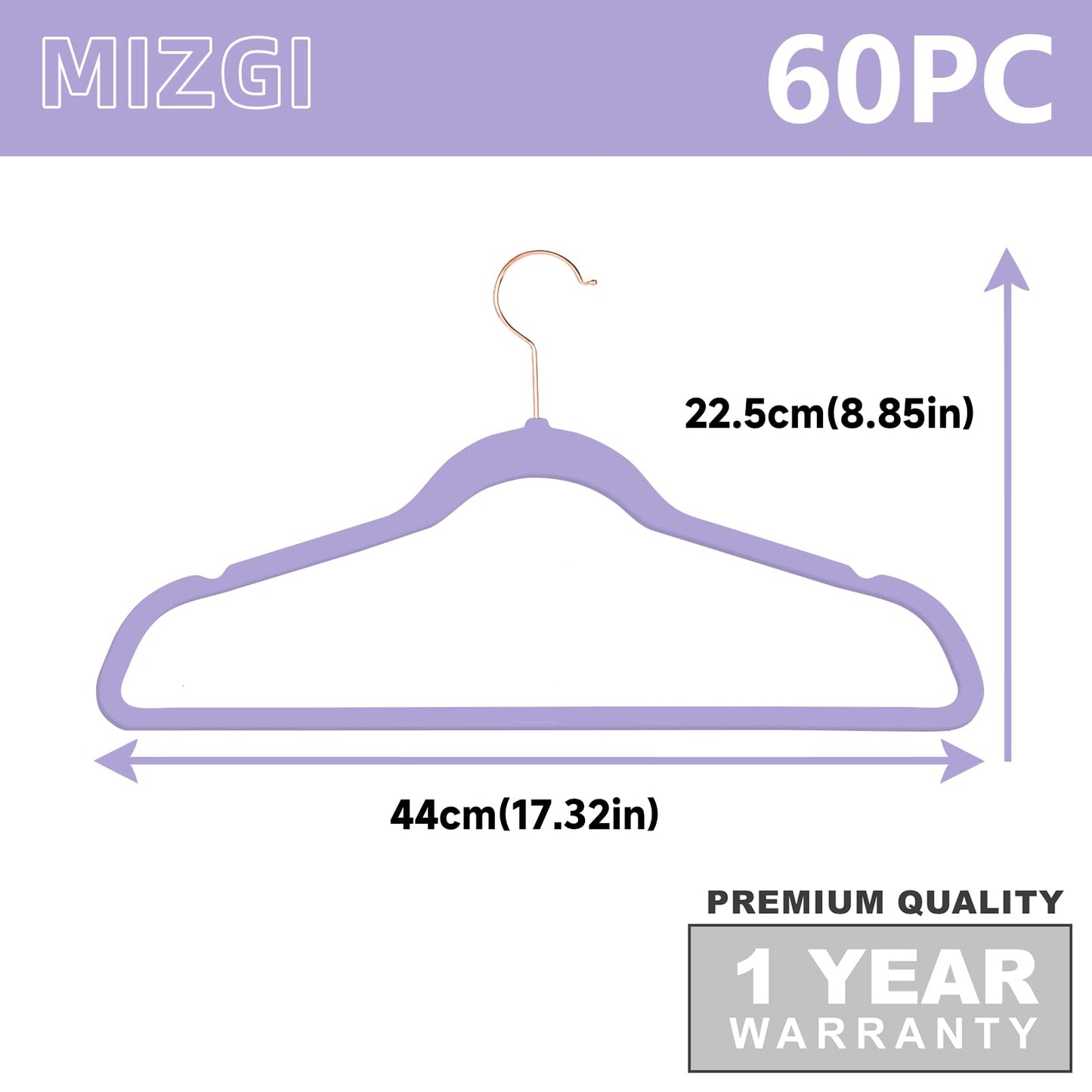 MIZGI Premium Velvet Hangers (30 Pack) Heavy Duty- Non Slip - Velvet Suit Hangers Black - Copper/Rose Gold Hooks,Space Saving Clothes Hangers (Black)