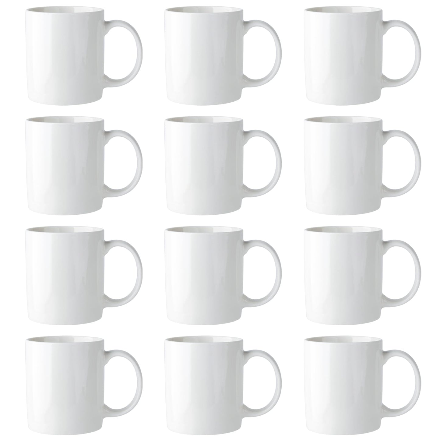 AmorArc 12oz Off-White Kaffeetassen 6er-Set, Keramik-Kaffeetassen mit großem Henkel für Mann, Frau, leichtes Kaffeetassen-Set für Latte/Cappuccino/Kakao/Milch, spülmaschinen- und mikrowellenfest, 6-tlg. 