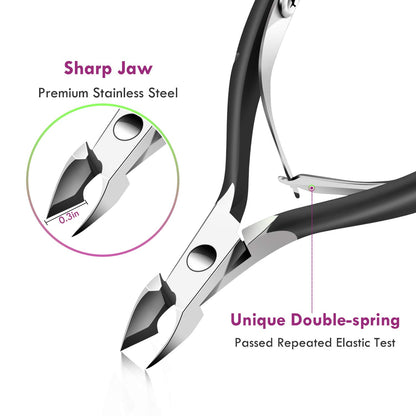 Cuticle Trimmer & Pusher – Professional Stainless Steel Manicure/Pedicure Tool for Nails