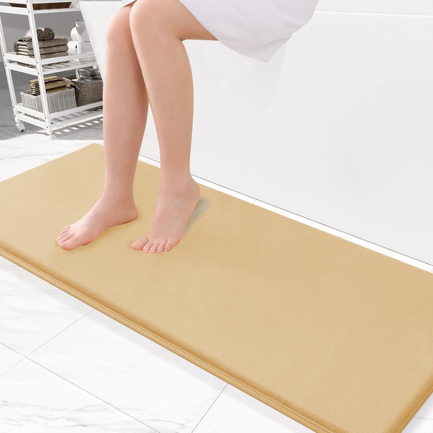 Smiry Memory Foam Bath Mat – Ultra Soft, Absorbent, Non-Slip Rug for Bathroom