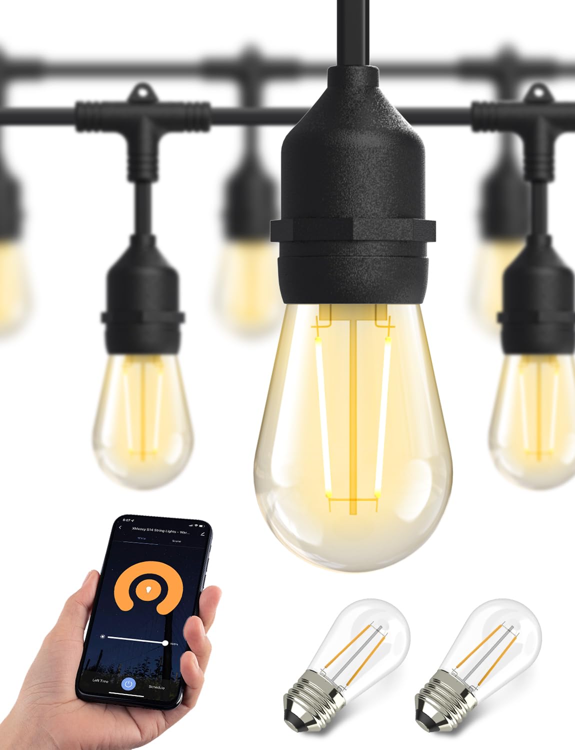Smart Outdoor LED String Lights – App & Alexa Control, Waterproof