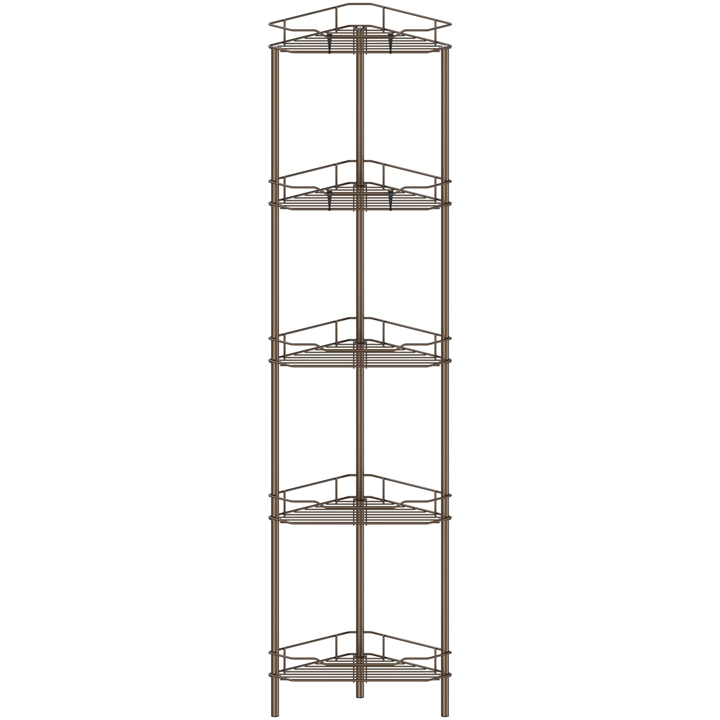 4 Tier Floor Standing Corner Shower Caddy Organizer Shelf with Hooks
