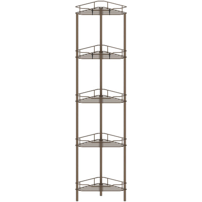 4 Tier Floor Standing Corner Shower Caddy Organizer Shelf with Hooks