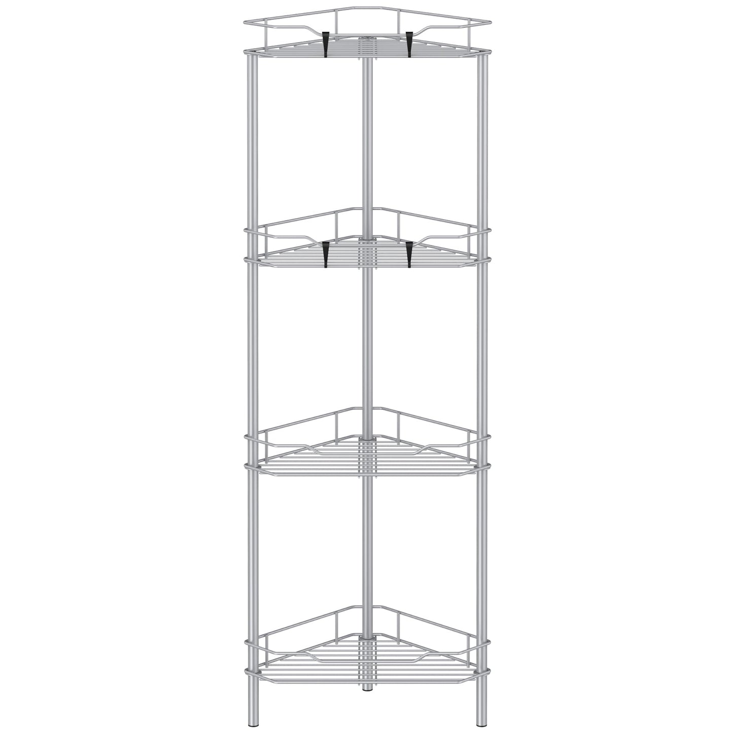 4 Tier Floor Standing Corner Shower Caddy Organizer Shelf with Hooks