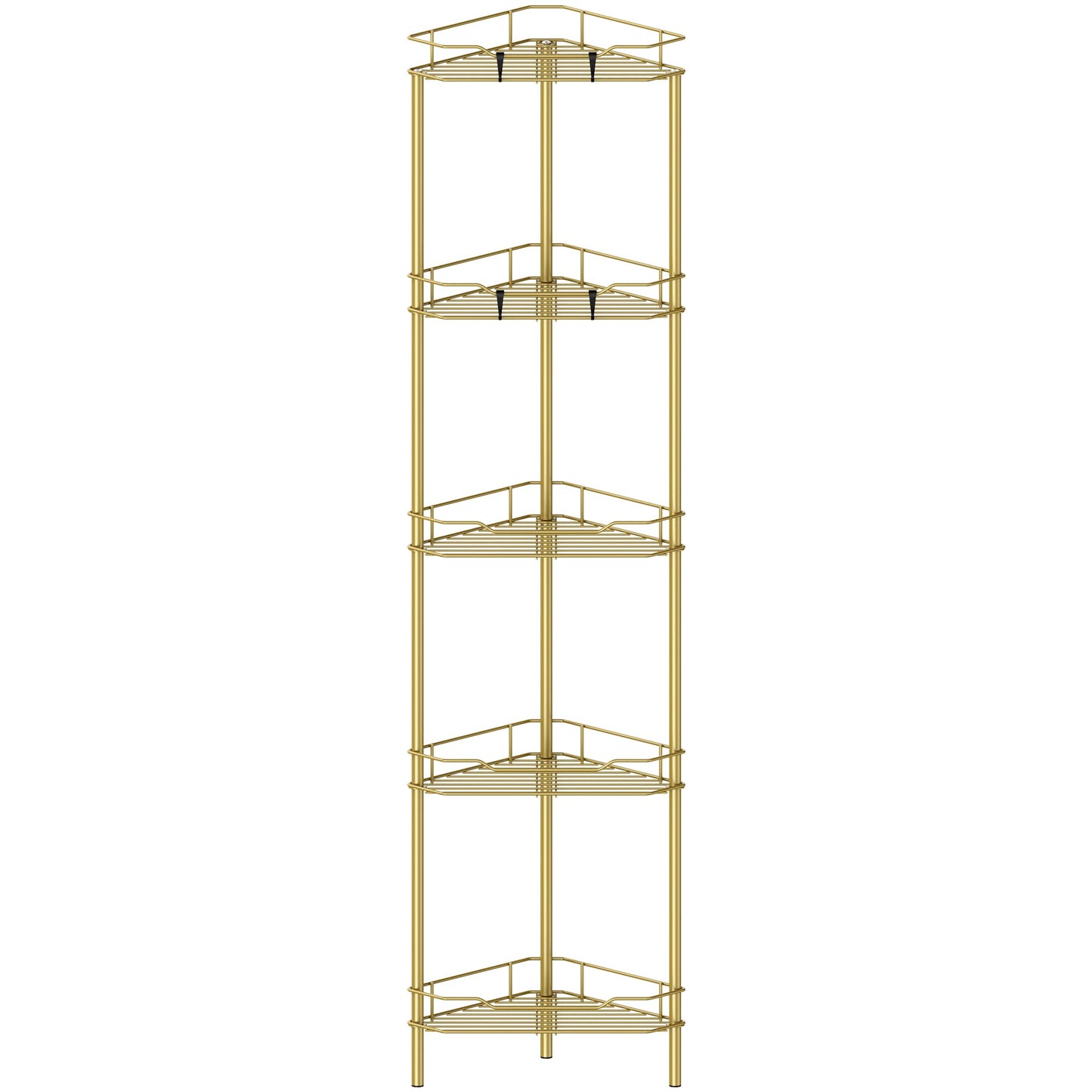4 Tier Floor Standing Corner Shower Caddy Organizer Shelf with Hooks