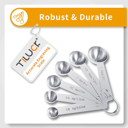 TILUCK Stainless Steel Measuring Cups & Spoons Set