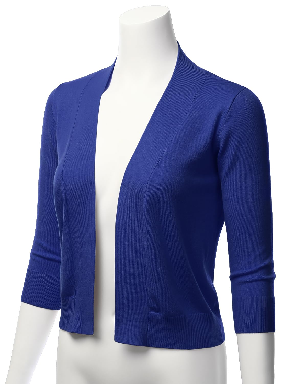 LALABEE Cardigan boléro court classique à manches 3/4 pour femme ouvert sur le devant pour robes (S~XXL)