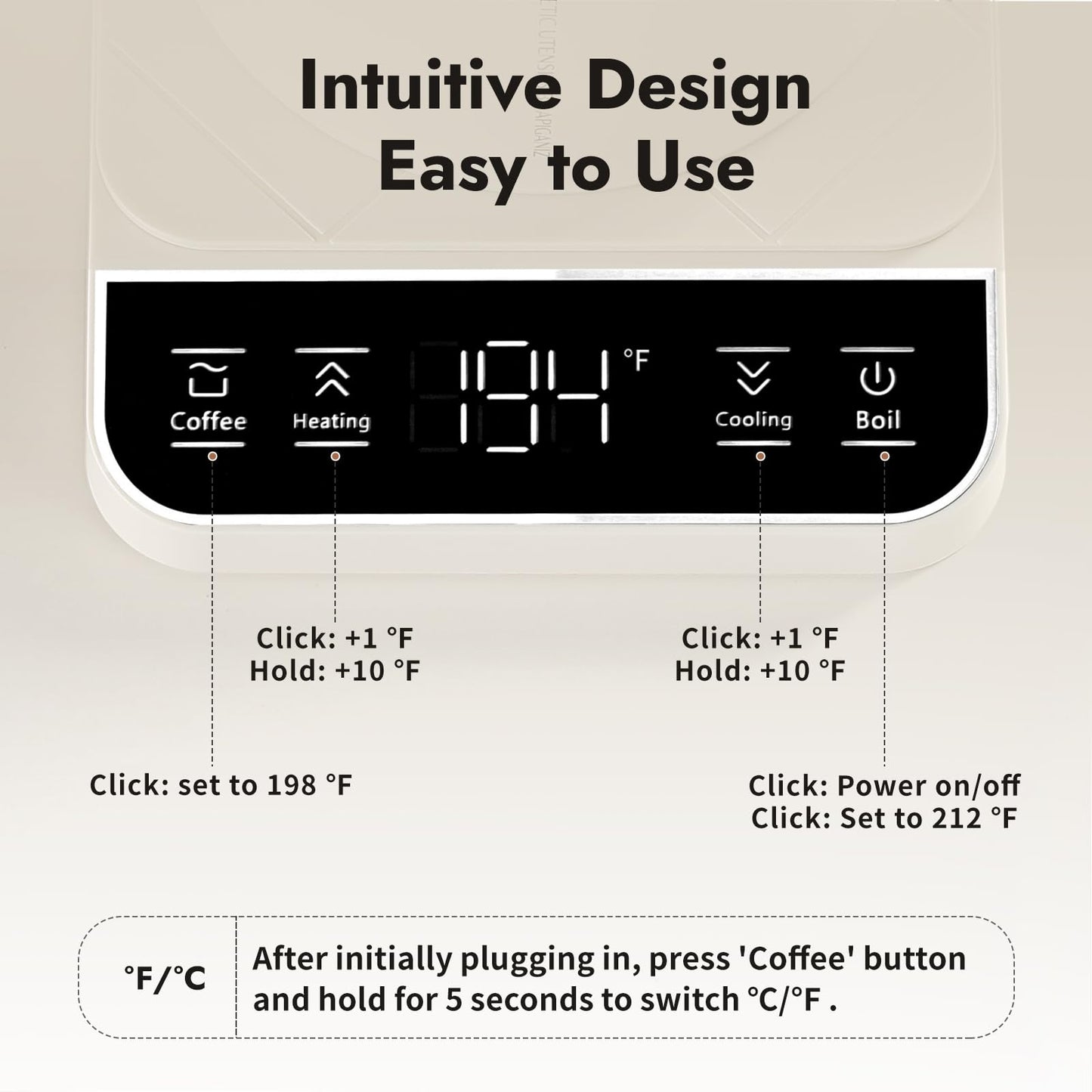 Bouilloire électrique à col de cygne de 27 oz avec contrôle de température de ± 1 ℉, bouilloire à verser pour café et thé, chaudière à eau chaude en acier inoxydable, 1200 W/0,8 L (noir) 