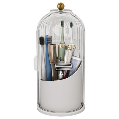 Multi-Use Bathroom Caddy, Dustproof Rotating Organizer with Cover