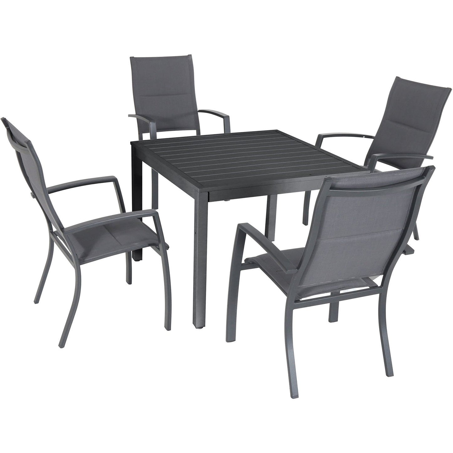 Hanover Naples 11-Piece Patio Dining Set with Rust Resistant Aluminum 40" x 118" Expanding Rectangular Dining Table w/ 10 High-Back Stackable Sling Chairs, Weather-Resistant Outdoor Dining Set for 10