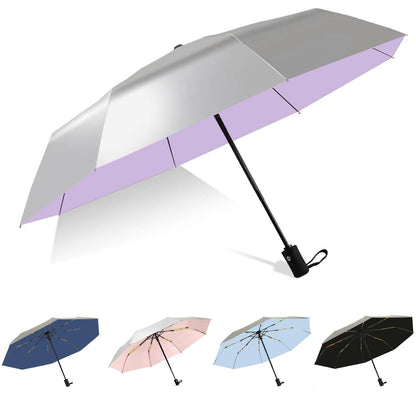 UPF 50+ UV Protection Umbrella – Windproof, Titanium-Coated, Compact, Automatic Open/Close