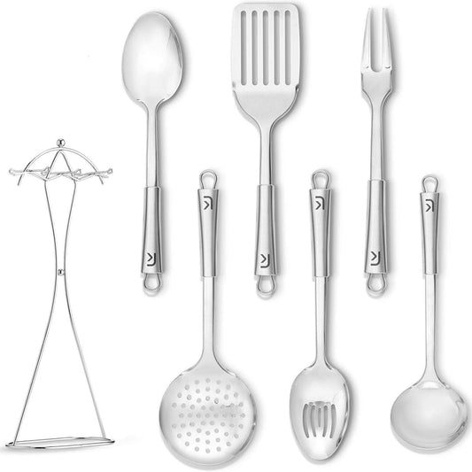 Klee 6-Piece Stainless Steel Kitchen Utensil Set with Holder