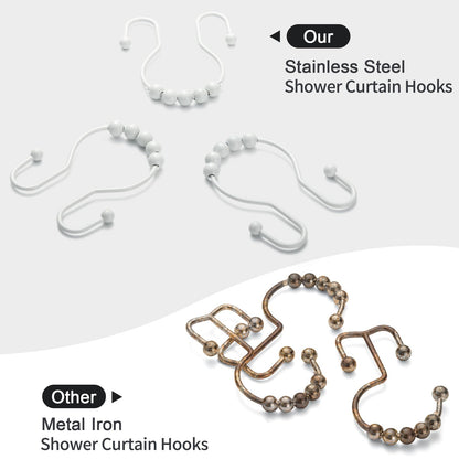 2-Pack Shower Curtain Hooks –12-Piece Each