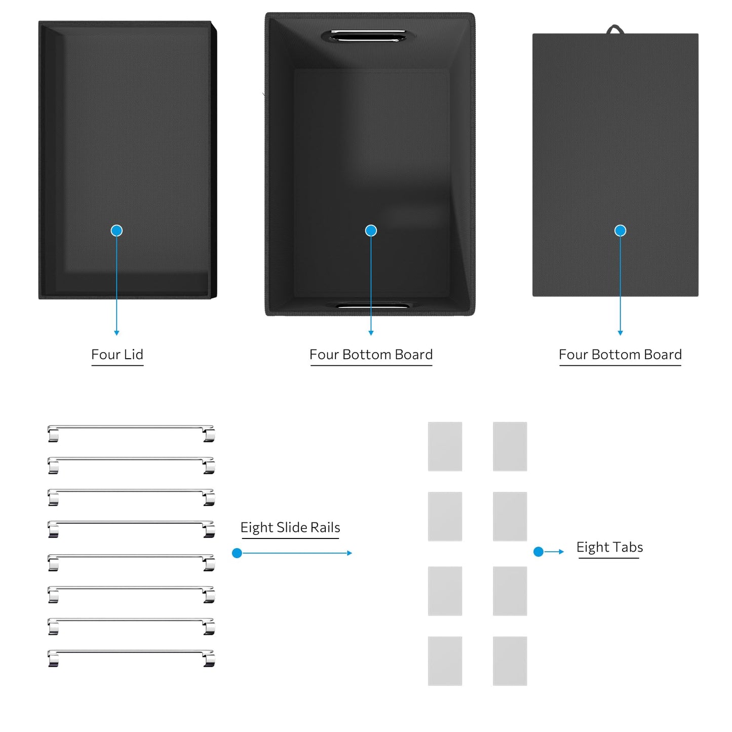 Hängeregistraturbox mit Deckel, 2er-Set, Aufbewahrungsboxen für Aktenordner, zusammenklappbarer dekorativer Aktenschrank aus Leinen für Büro/Zuhause (35,6 x 23,5 x 27,6 cm) (Marineblau) 