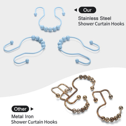 2-Pack Shower Curtain Hooks –12-Piece Each