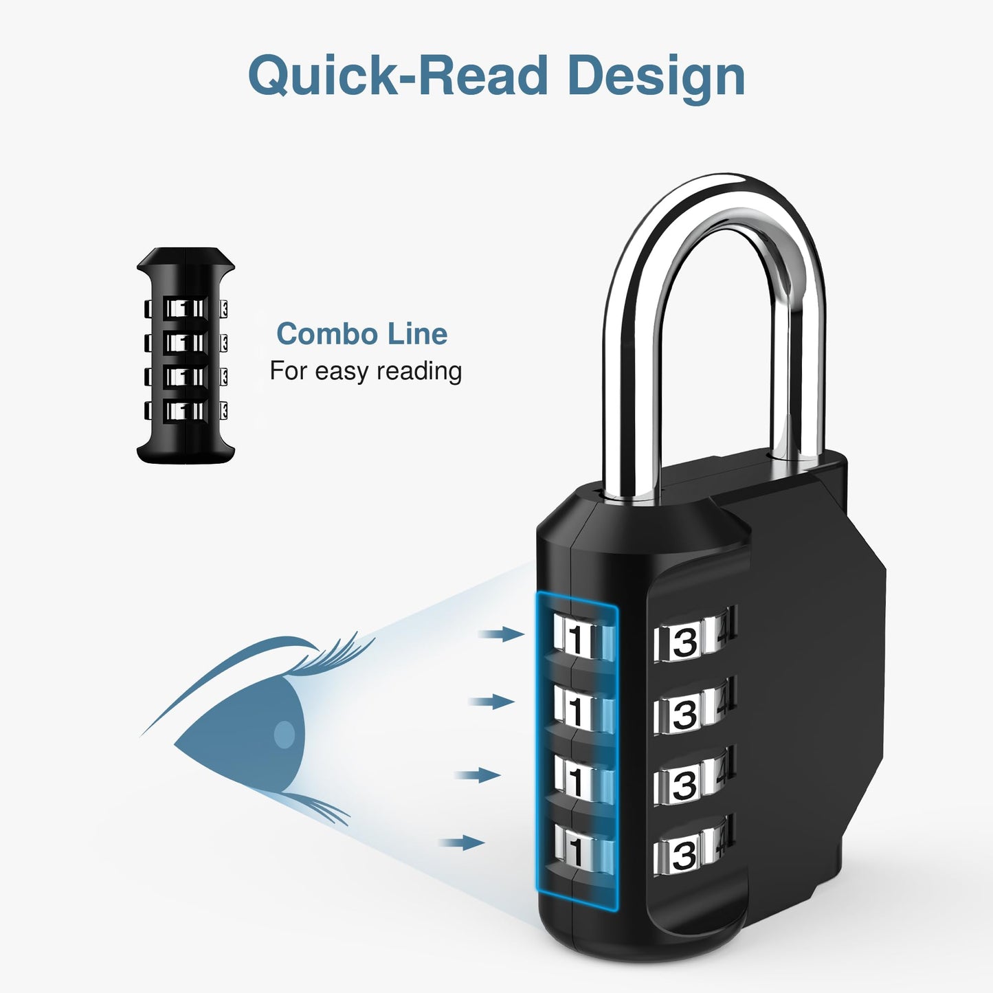 Puroma 4 Pack Combination Lock 4 Digit Locker Lock Outdoor Waterproof Padlock for School Gym Locker, Sports Locker, Fence, Toolbox, Gate, Case, Hasp Storage (Green)