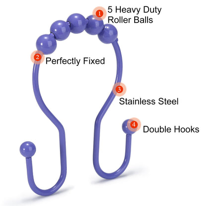 2-Pack Shower Curtain Hooks –12-Piece Each