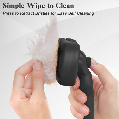 Swihauk Self Cleaning Slicker Brush - Skin Friendly for Dogs & Cats, Deshedding Grooming Tool for Shedding Hair, Puppy Brush for Haired Pets