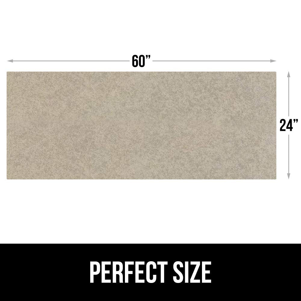 Gorilla Grip LeakGuard Non-Adhesive Under Sink Mat for Kitchen Cabinet, 24x40, Waterproof Quick Dry Shelf Liner, Durable Absorbent Felt Mats for Bathroom Sinks, Cabinets, Dresser, Damask Taupe Cream