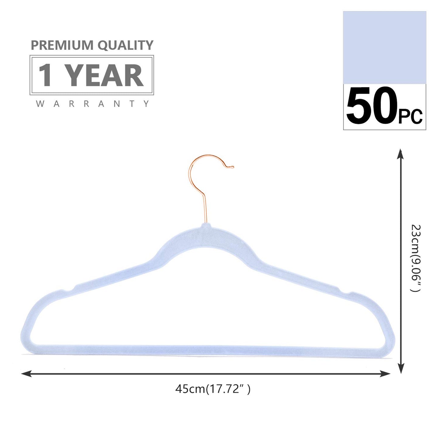 MIZGI Premium Velvet Hangers (30 Pack) Heavy Duty- Non Slip - Velvet Suit Hangers Black - Copper/Rose Gold Hooks,Space Saving Clothes Hangers (Black)