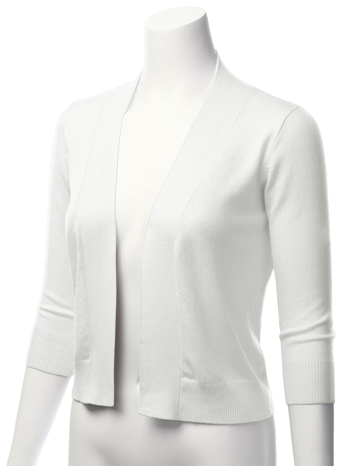 LALABEE Cardigan boléro court classique à manches 3/4 pour femme ouvert sur le devant pour robes (S~XXL)