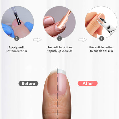 Cuticle Trimmer & Pusher – Professional Stainless Steel Manicure/Pedicure Tool for Nails
