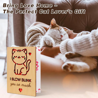 Wooden Valentines Day Card for Her Him, Romantic Wood Happy Valentines Day Gifts for Husband Wife Girlfriend Boyfriend, Wooden Valentine Greeting Card