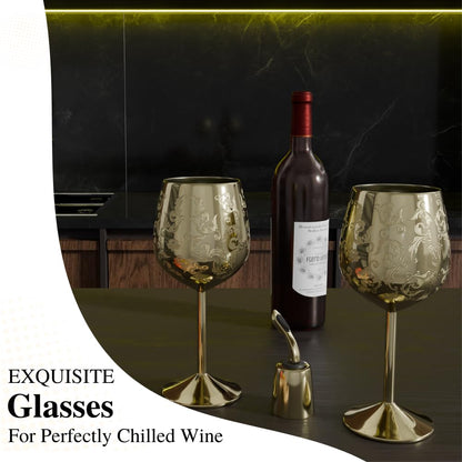 17oz Stainless Steel Wine Glasses [Set of 2]–Royal Goblets