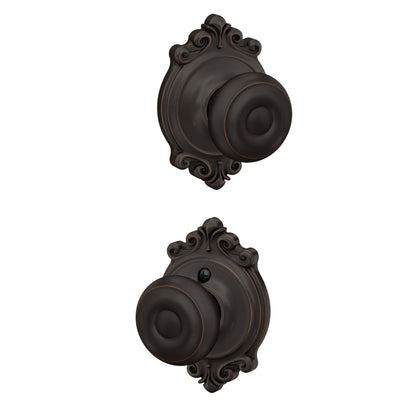 Schlage F51A GEO-625-CAM Georgian Knob with Camelot Trim – Bright Chrome