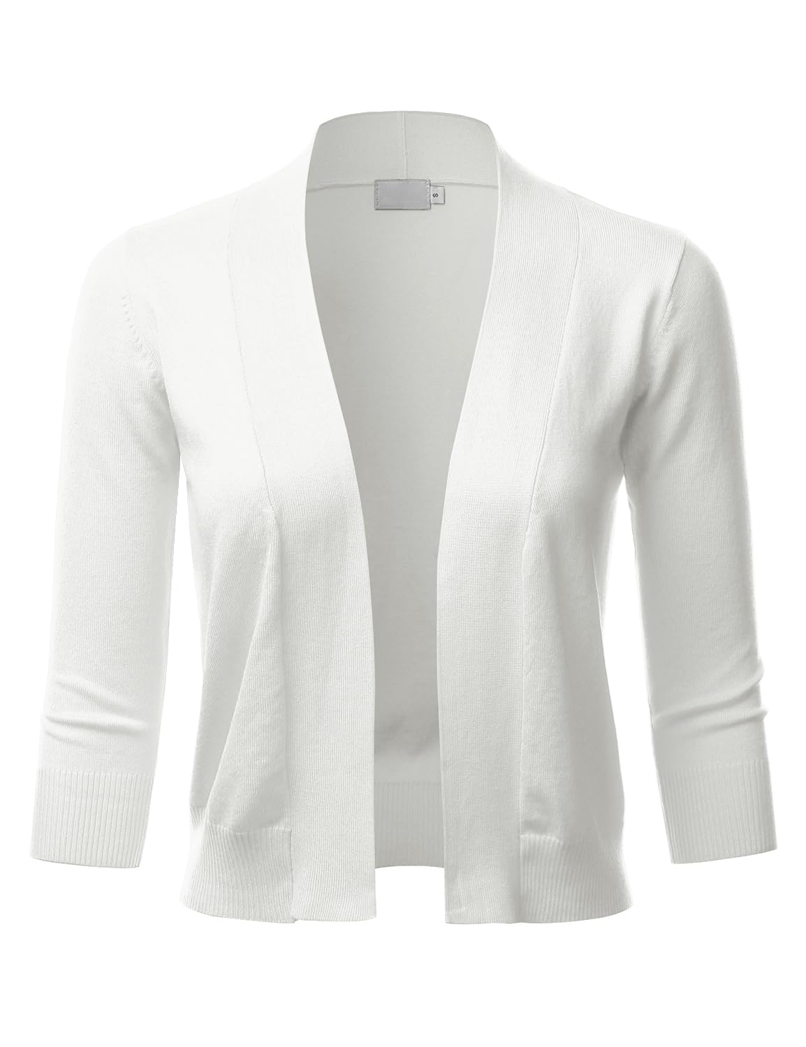 LALABEE Cardigan boléro court classique à manches 3/4 pour femme ouvert sur le devant pour robes (S~XXL)