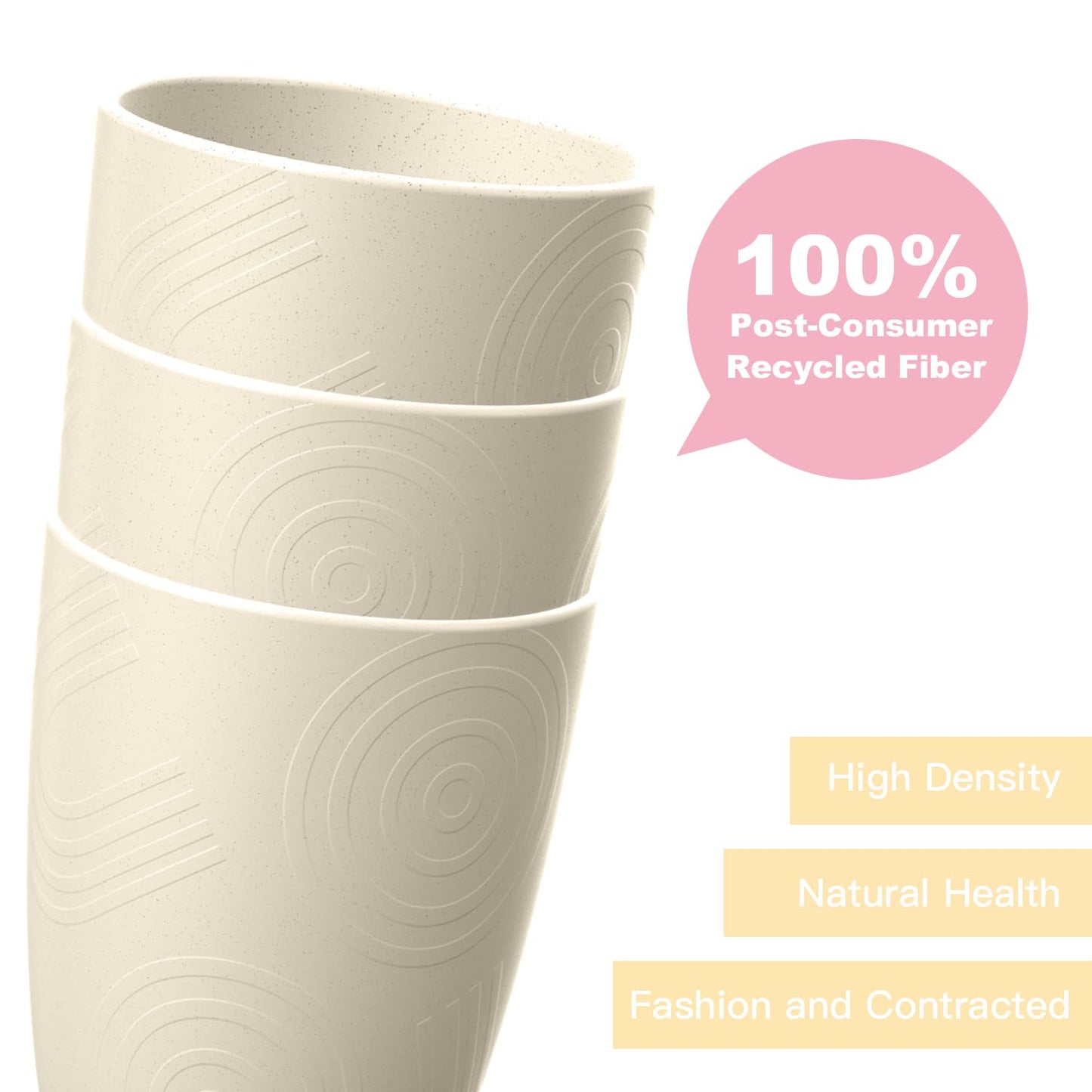 Homienly Wheat Straw Cups – Reusable, Unbreakable, Tumblers, Stackable & Dishwasher Safe