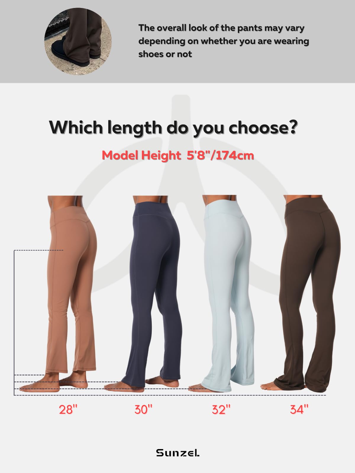 Sunzel Flare Leggings for Women with Pockets, Crossover Yoga Pants with Tummy Control, High Waisted and Wide Leg