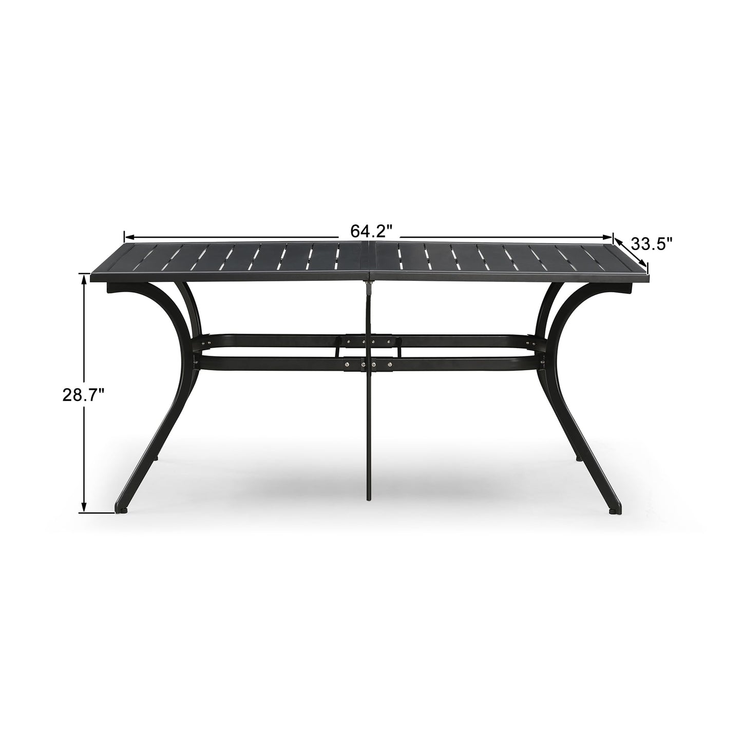 PURPLE LEAF Outdoor Dining Table 121" X 37" Slatted Tabletop Large Aluminum Rectangular Patio Dining Table for 10, Weather-Resistant Patio Table for Backyard Garden Lawn Porch Deck